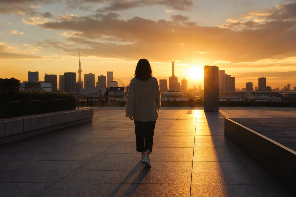 前向きな未来を象徴する朝日の情景